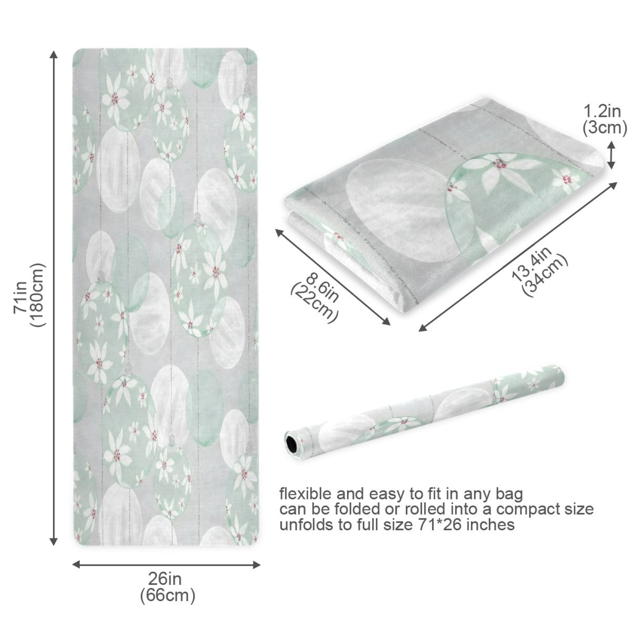 BZSMCE Yoga Mat Women Fitness Mat Flower Bubble Pattern