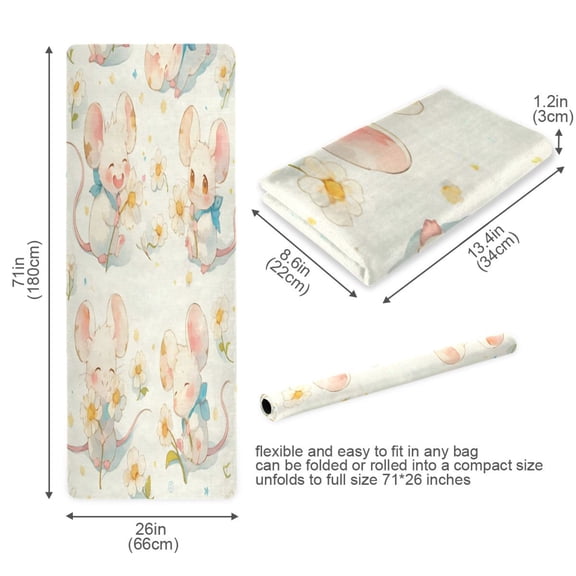 BZSMCE Yoga Mat Women Fitness Mat Flower Mice Pattern