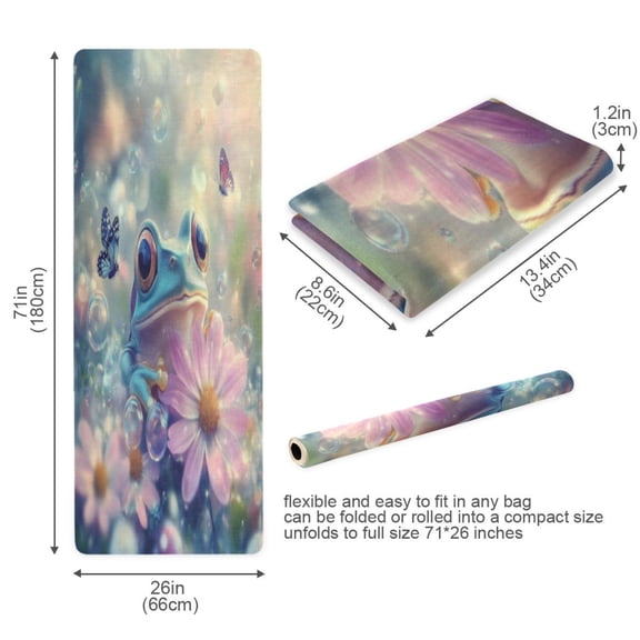 BZSMCE Yoga Mat Women Fitness Mat Frog & Flower Pattern