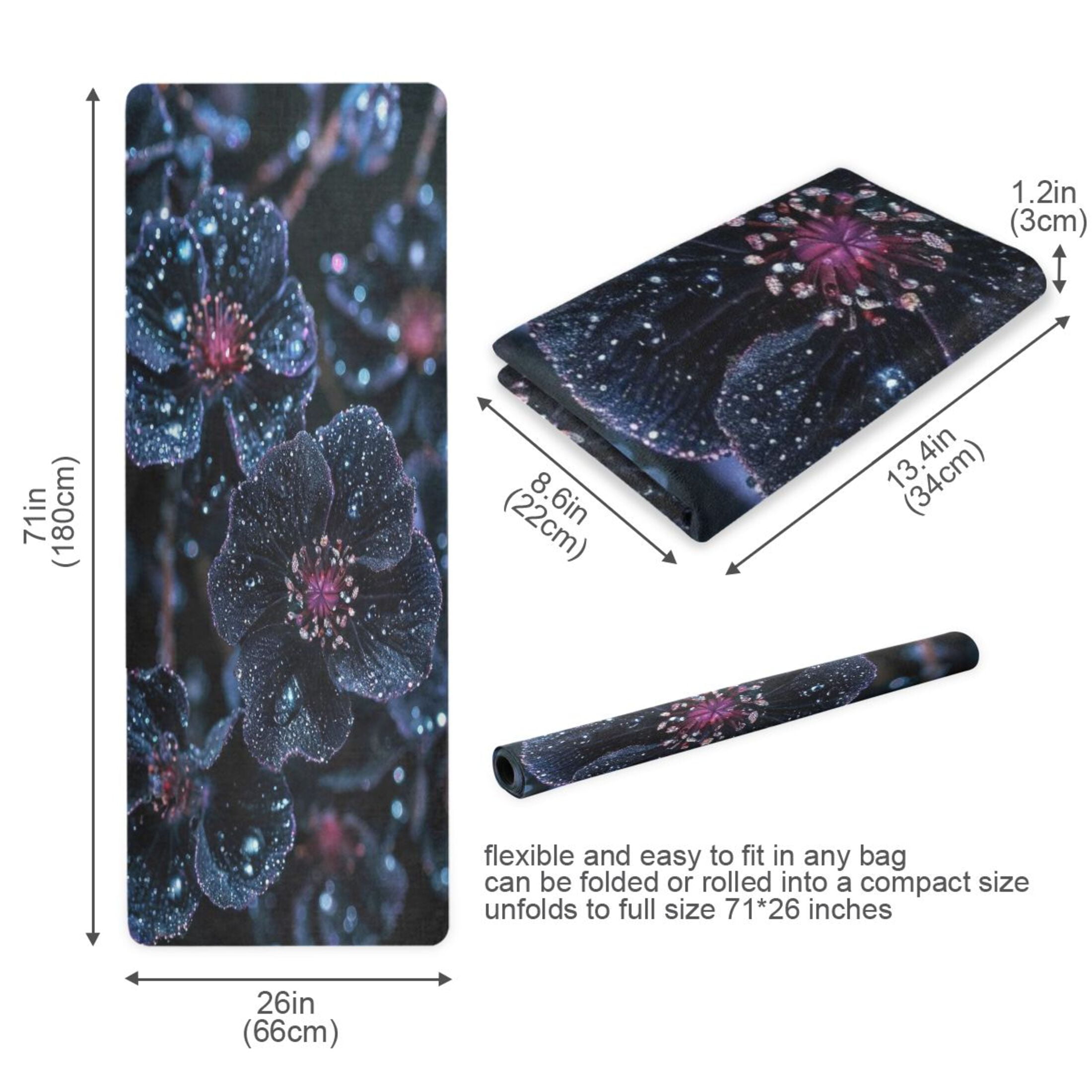 BZSMCE Yoga Mat Women Fitness Mat Galactic Bloom Pattern