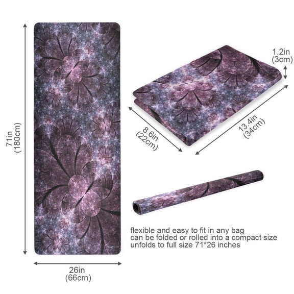 BZSMCE Yoga Mat Women Fitness Mat Galactic Floral Dreams Pattern