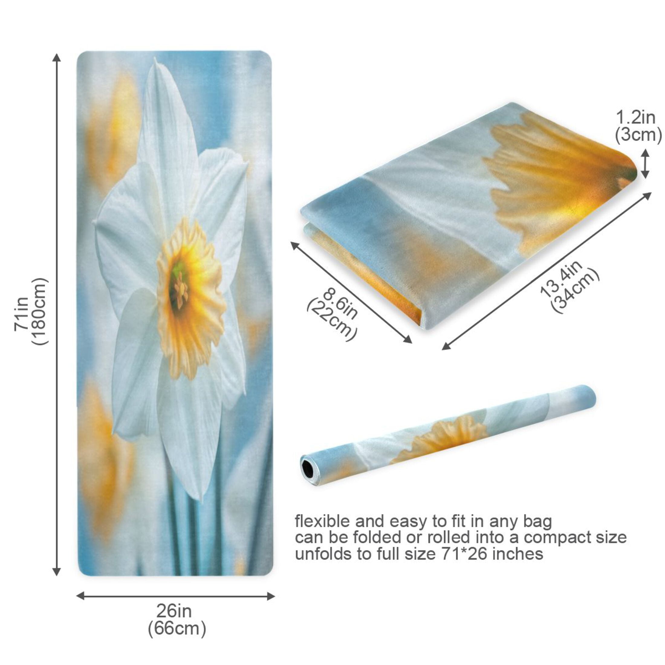 BZSMCE Yoga Mat Women Fitness Mat Graceful White Pattern