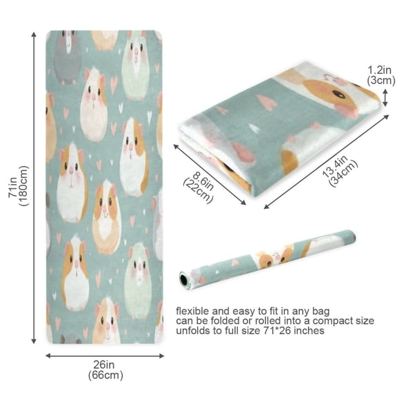 BZSMCE Yoga Mat Women Fitness Mat Heart Guinea Pig Pattern