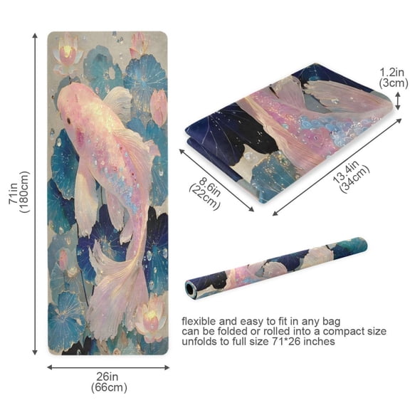 BZSMCE Yoga Mat Women Fitness Mat Iridescent Fish Pattern