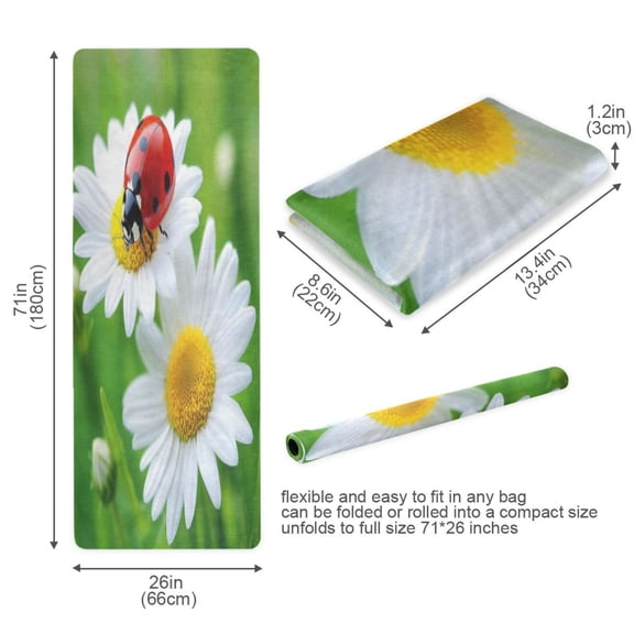 BZSMCE Yoga Mat Women Fitness Mat Ladybug's Delight Pattern