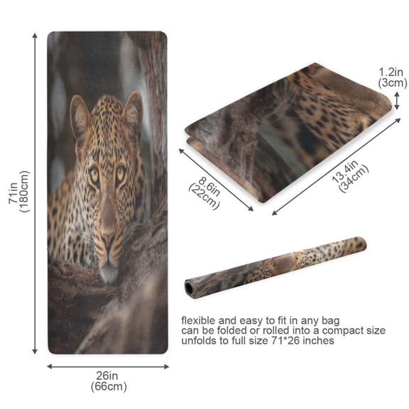 BZSMCE Yoga Mat Women Fitness Mat Leopard Alert Pattern