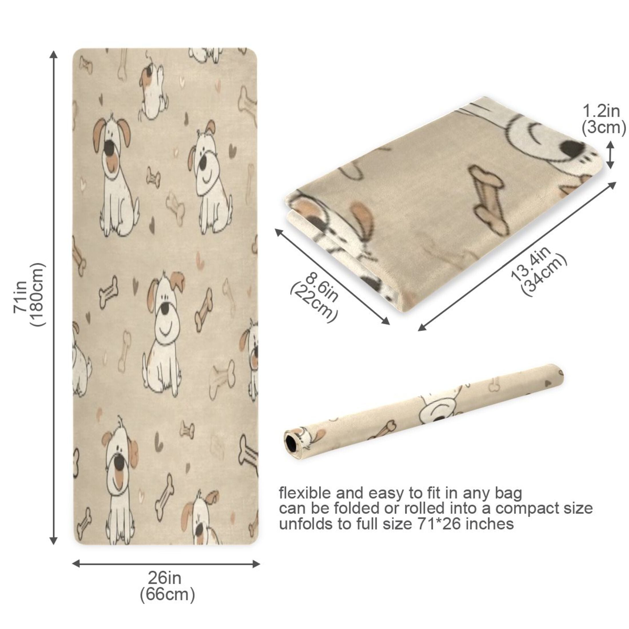 BZSMCE Yoga Mat Women Fitness Mat Light Bulldog-bone Pattern