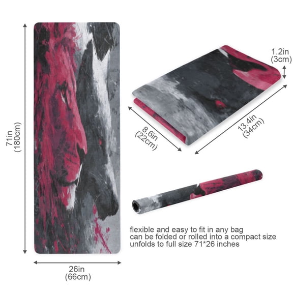 BZSMCE Yoga Mat Women Fitness Mat Lion and Wolf Pattern