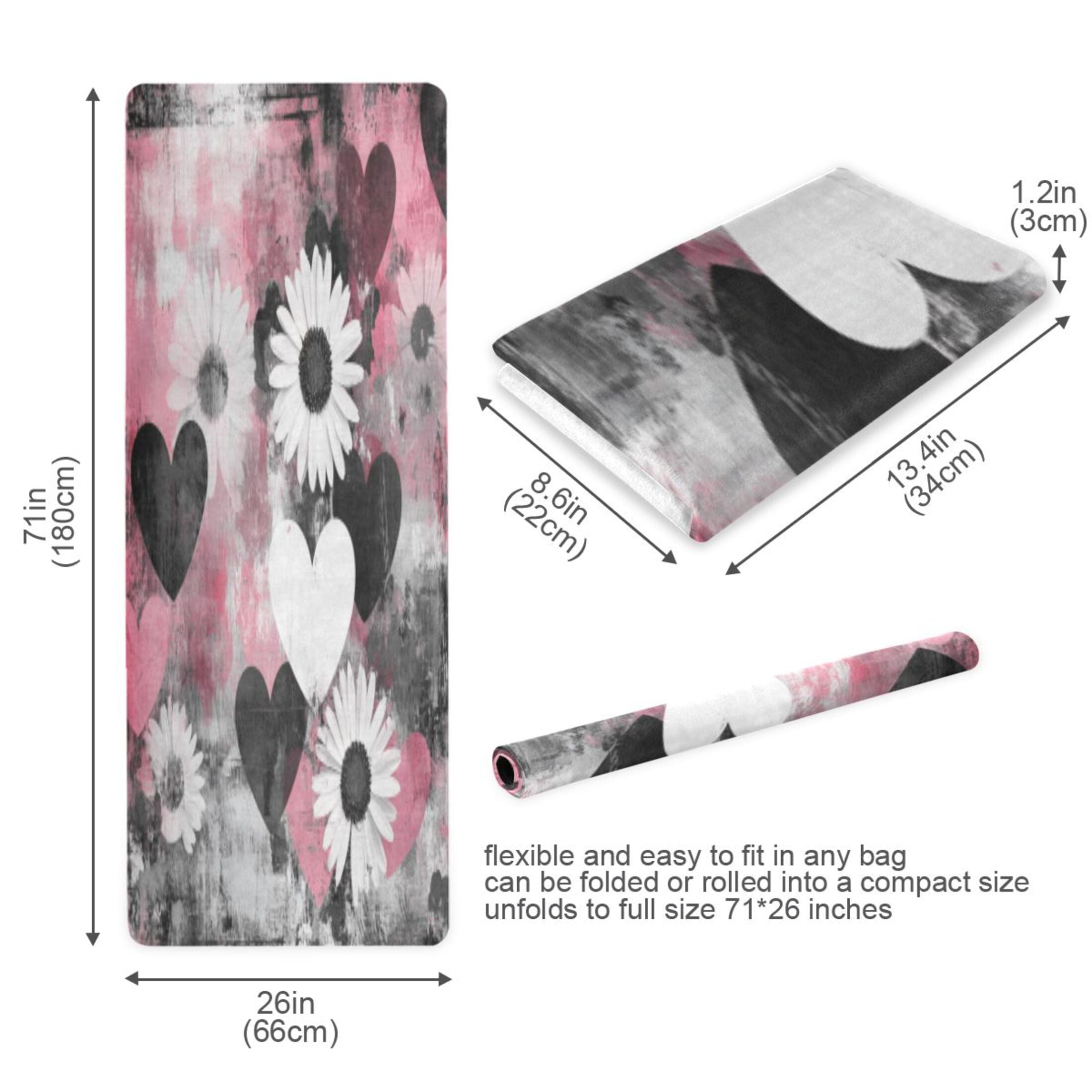 BZSMCE Yoga Mat Women Fitness Mat Love in Bloom Pattern