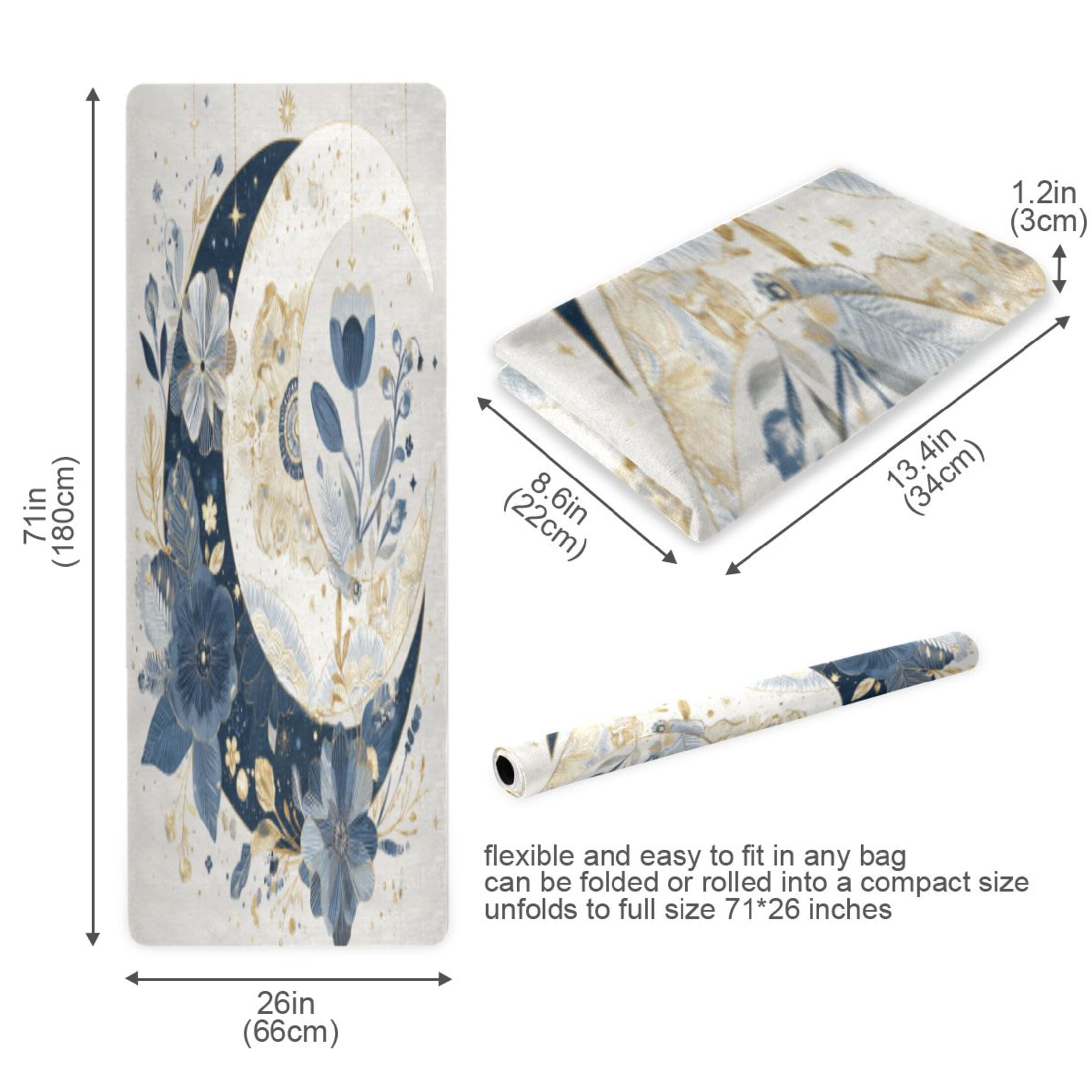 BZSMCE Yoga Mat Women Fitness Mat Lunar Bloom Altar Pattern