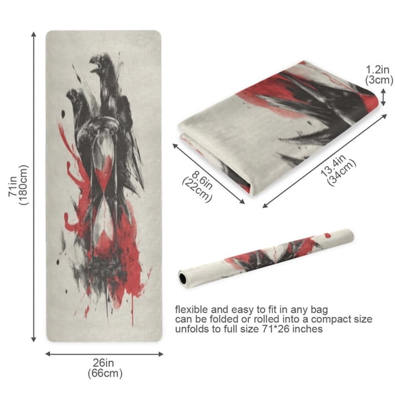 BZSMCE Yoga Mat Women Fitness Mat Midnight Raven Hourglass Pattern