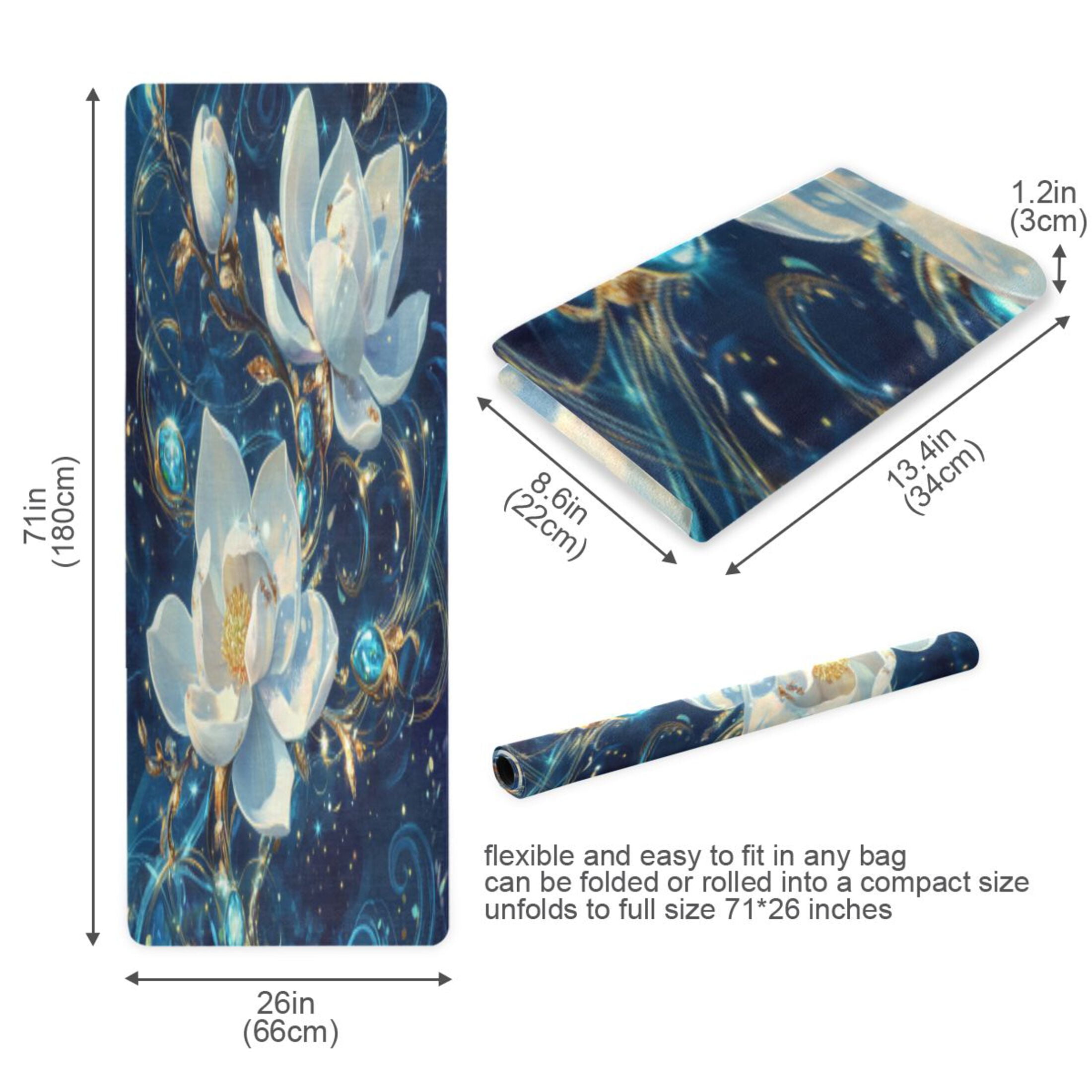 BZSMCE Yoga Mat Women Fitness Mat Mystic Lotus in The Night Pattern