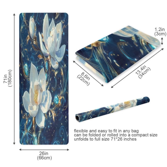 BZSMCE Yoga Mat Women Fitness Mat Mystic Lotus in The Night Pattern