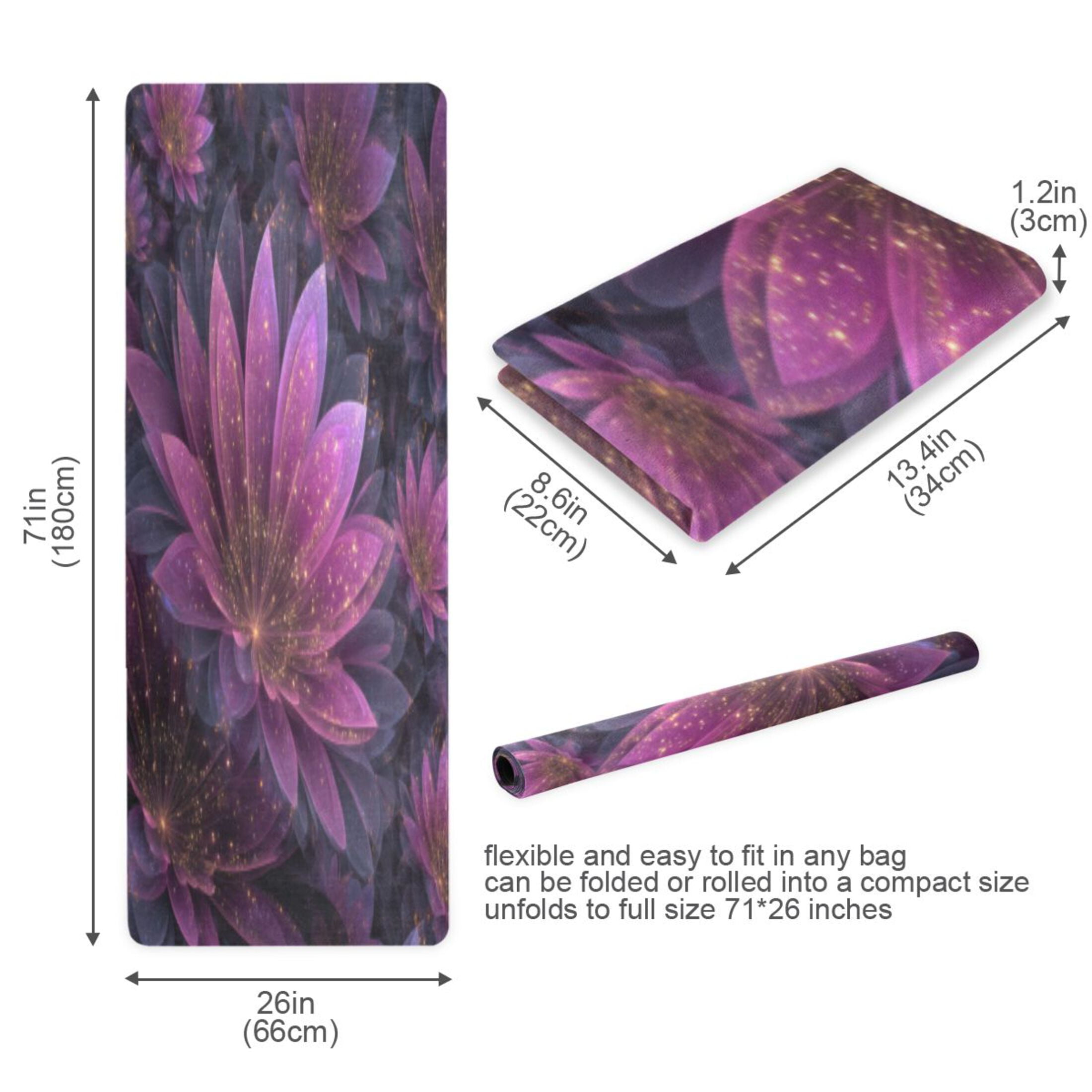 BZSMCE Yoga Mat Women Fitness Mat Mystic Purple Lotus Pattern