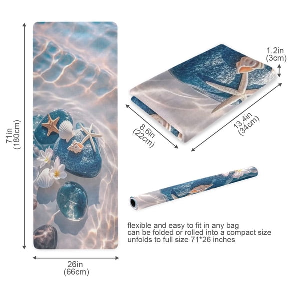 BZSMCE Yoga Mat Women Fitness Mat Ocean Treasures Pattern