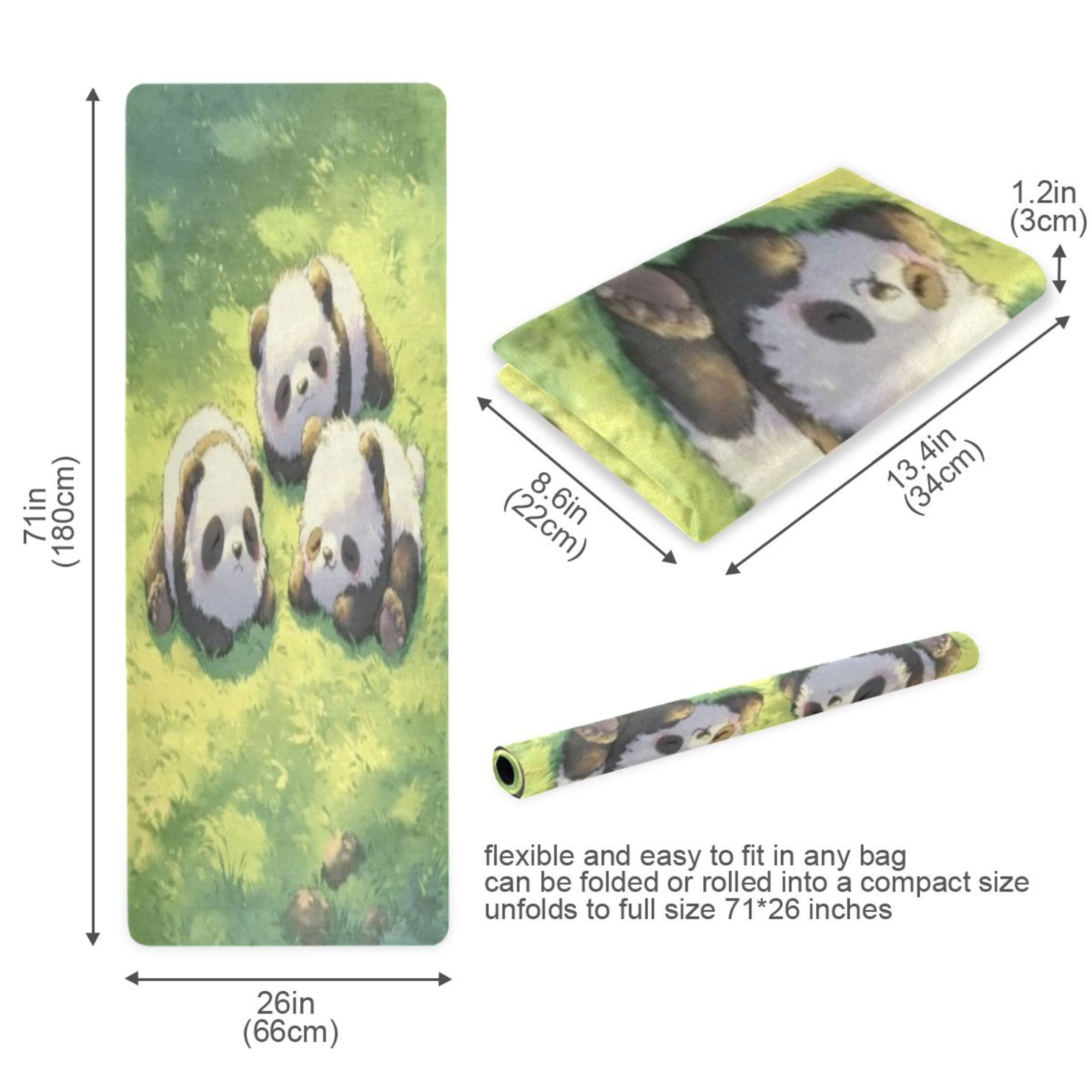BZSMCE Yoga Mat Women Fitness Mat Panda Meadow Nap Pattern
