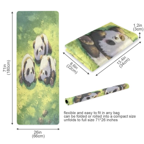 BZSMCE Yoga Mat Women Fitness Mat Panda Meadow Nap Pattern