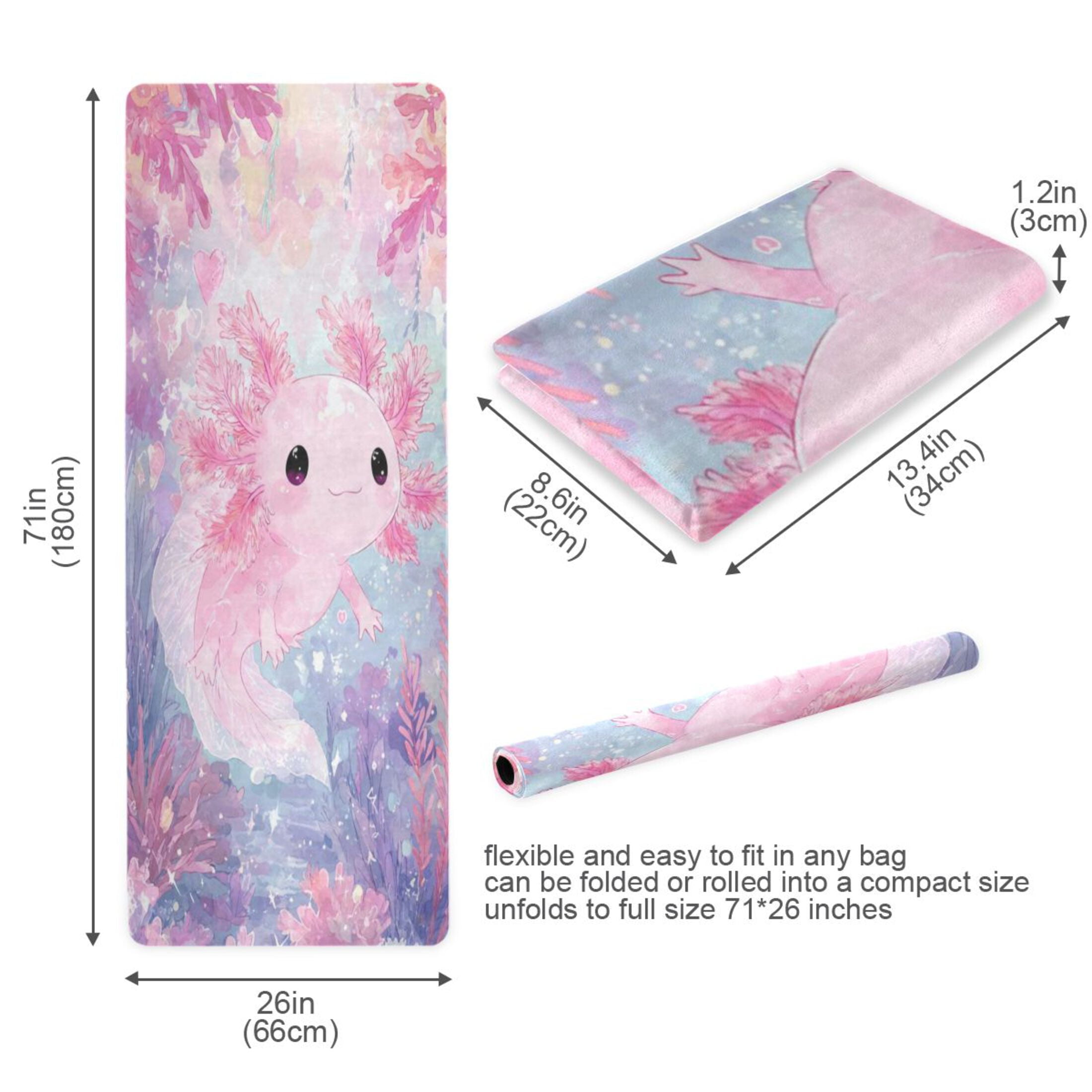 BZSMCE Yoga Mat Women Fitness Mat Pink Fish Waterworld Pattern