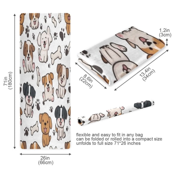 BZSMCE Yoga Mat Women Fitness Mat Puppy Paw and Bone Pattern