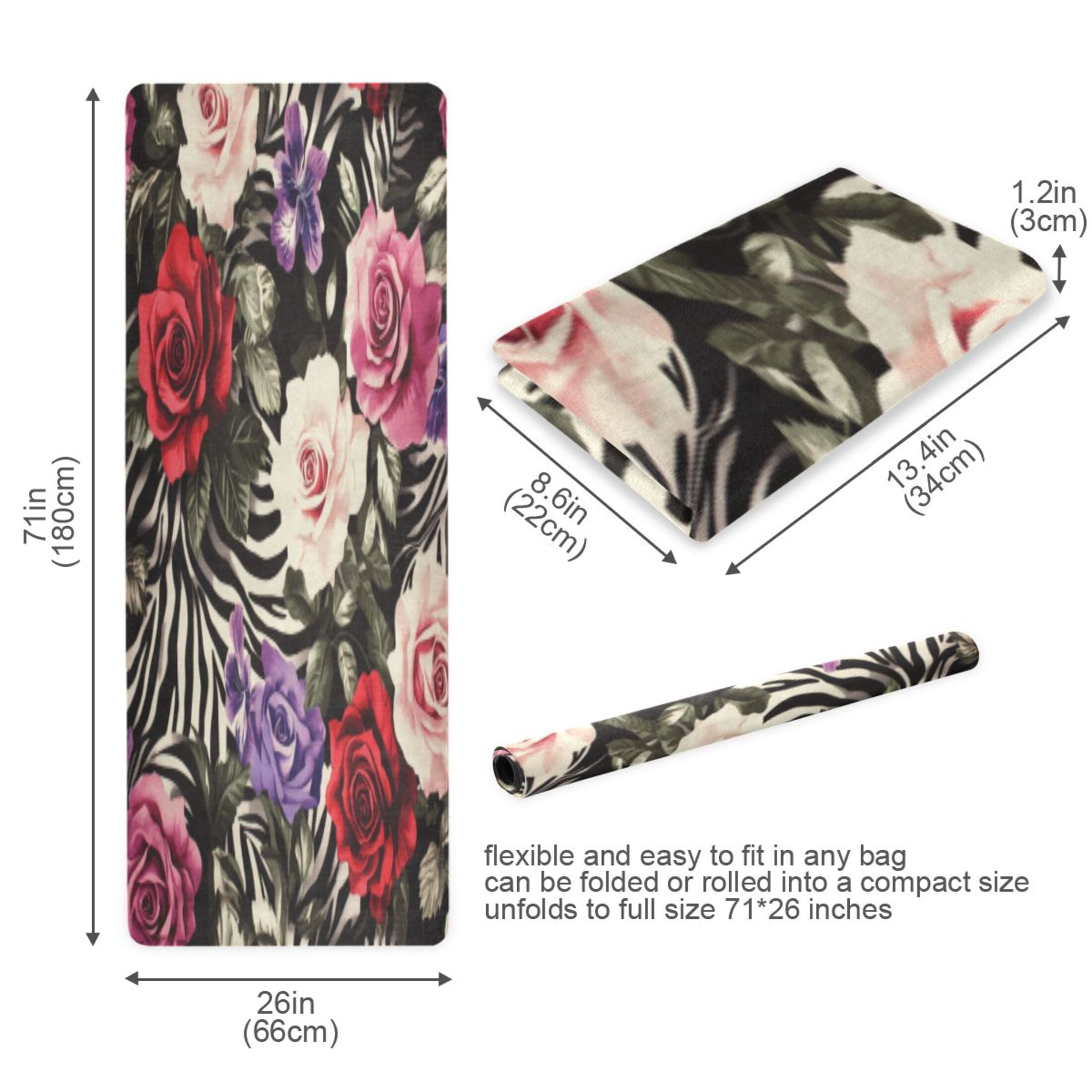 BZSMCE Yoga Mat Women Fitness Mat Royal Rose Harmony Pattern