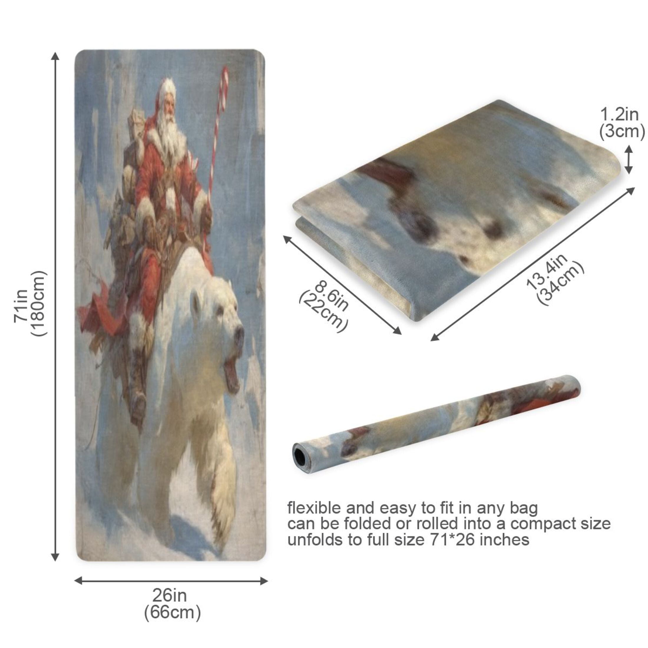BZSMCE Yoga Mat Women Fitness Mat Santa Polar Bear Pattern