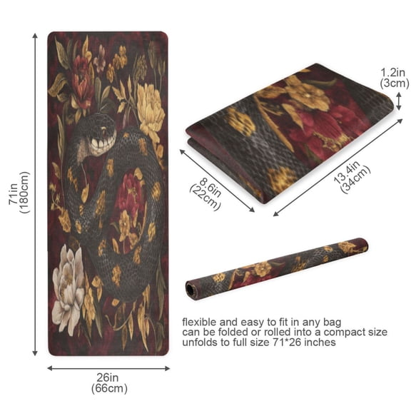 BZSMCE Yoga Mat Women Fitness Mat Serpent Of Shadows Pattern