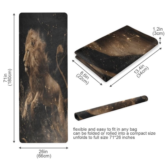 BZSMCE Yoga Mat Women Fitness Mat Shadow Lion Pattern