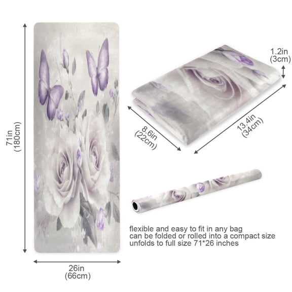 BZSMCE Yoga Mat Women Fitness Mat Silent Whispers Pattern