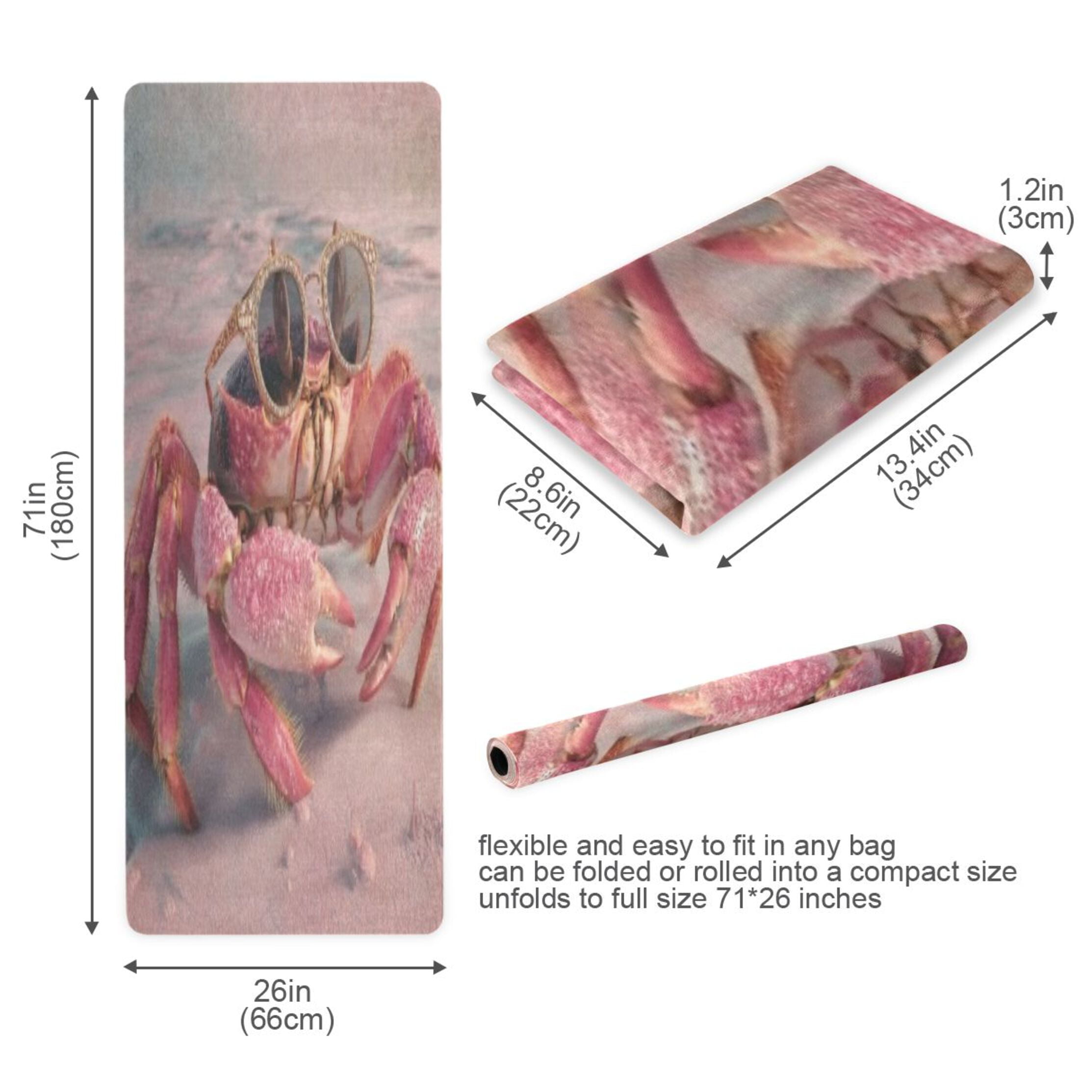 BZSMCE Yoga Mat Women Fitness Mat Sleek Glass Crab Pattern