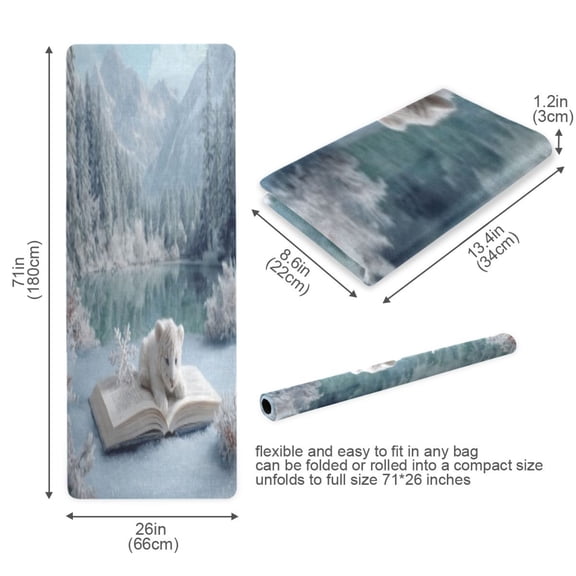 BZSMCE Yoga Mat Women Fitness Mat Snow Book Cub Pattern