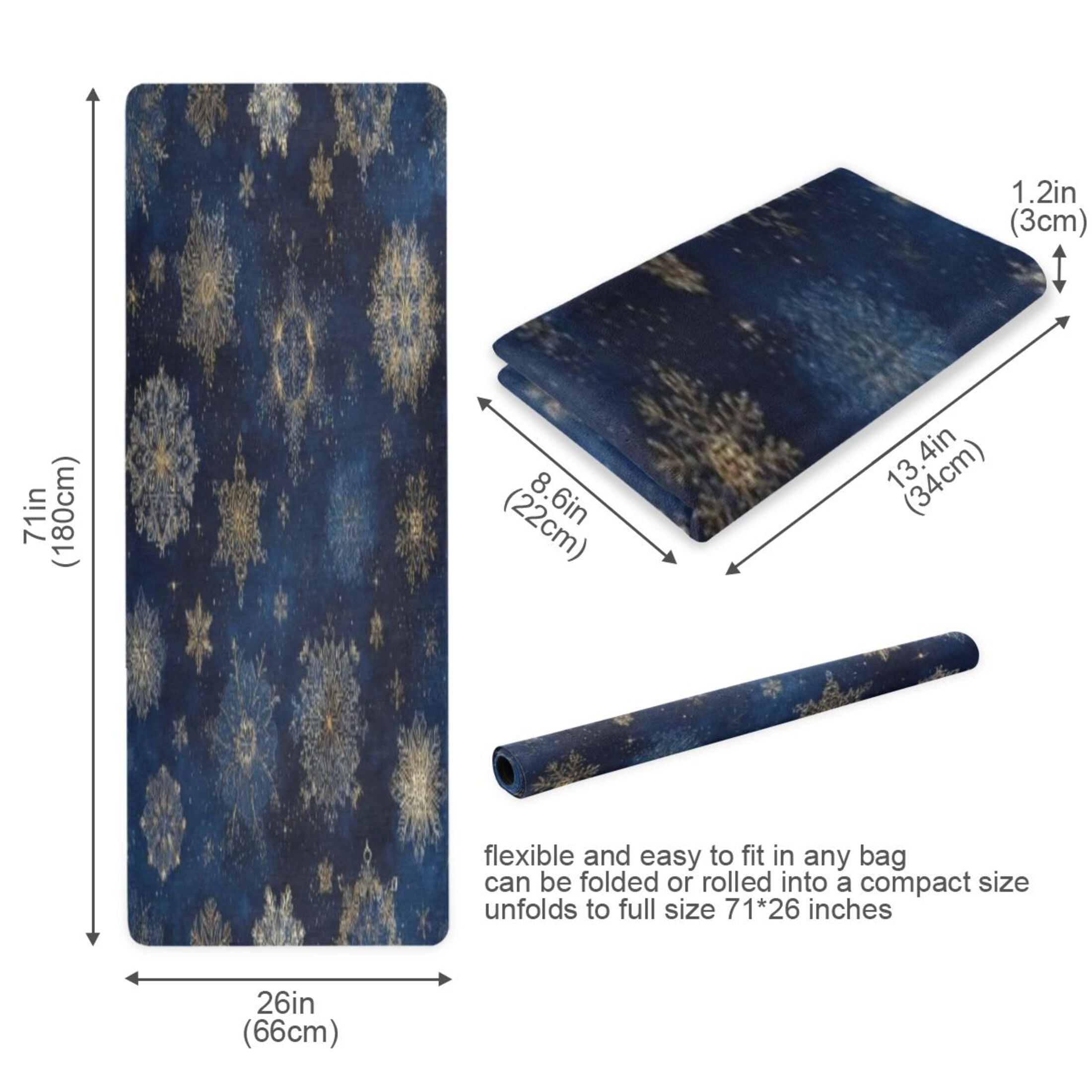 BZSMCE Yoga Mat Women Fitness Mat Snowflake Navy Pattern