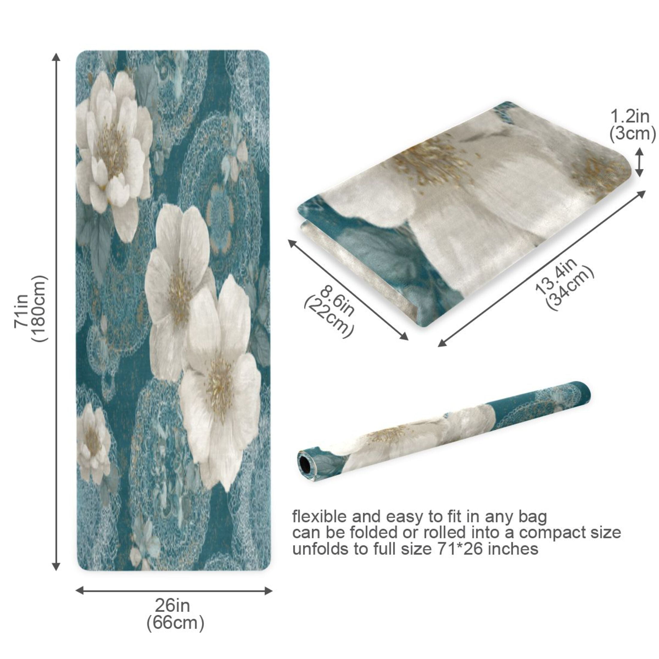 BZSMCE Yoga Mat Women Fitness Mat Soft Petal Serenity Pattern