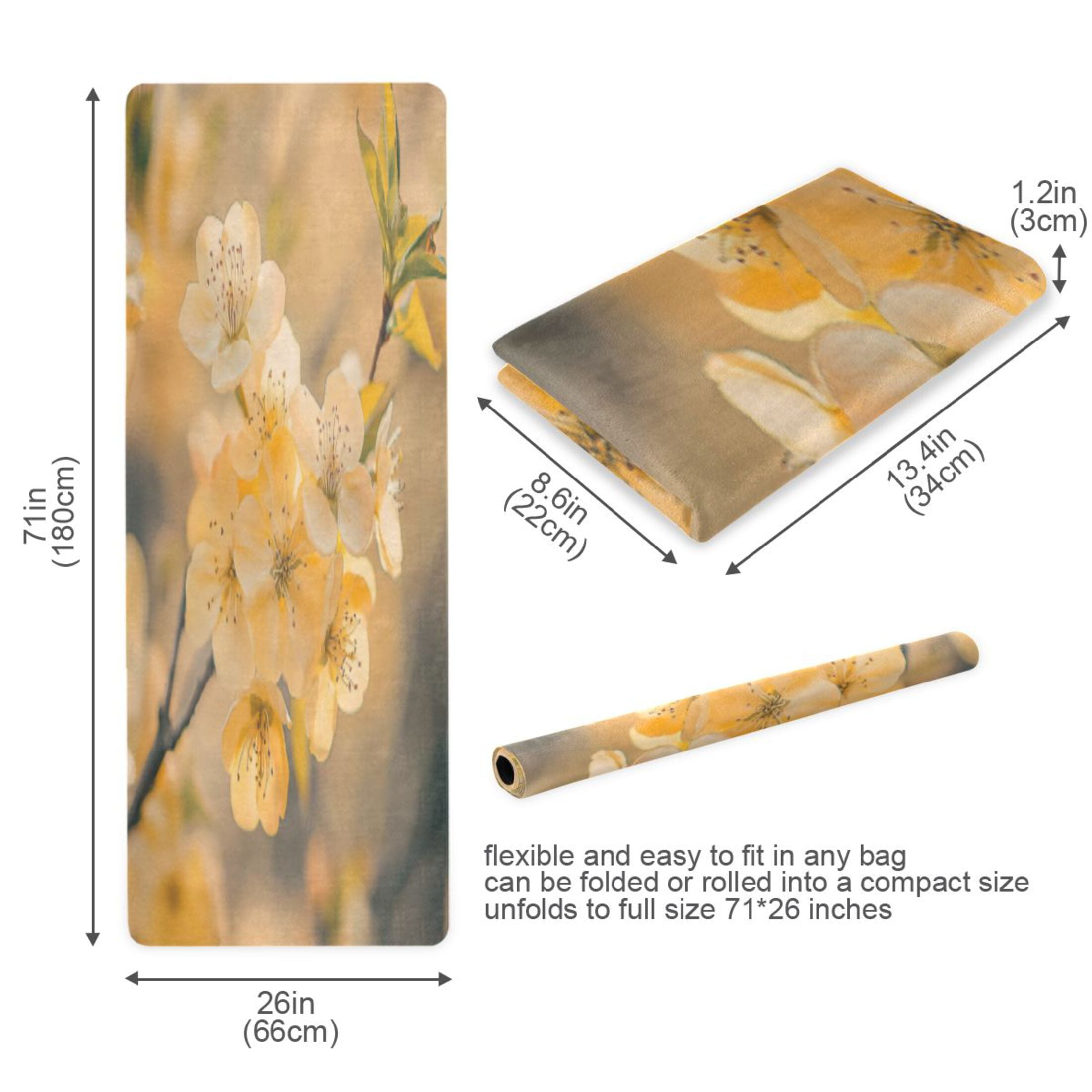 BZSMCE Yoga Mat Women Fitness Mat Spring Blossom Glow Pattern
