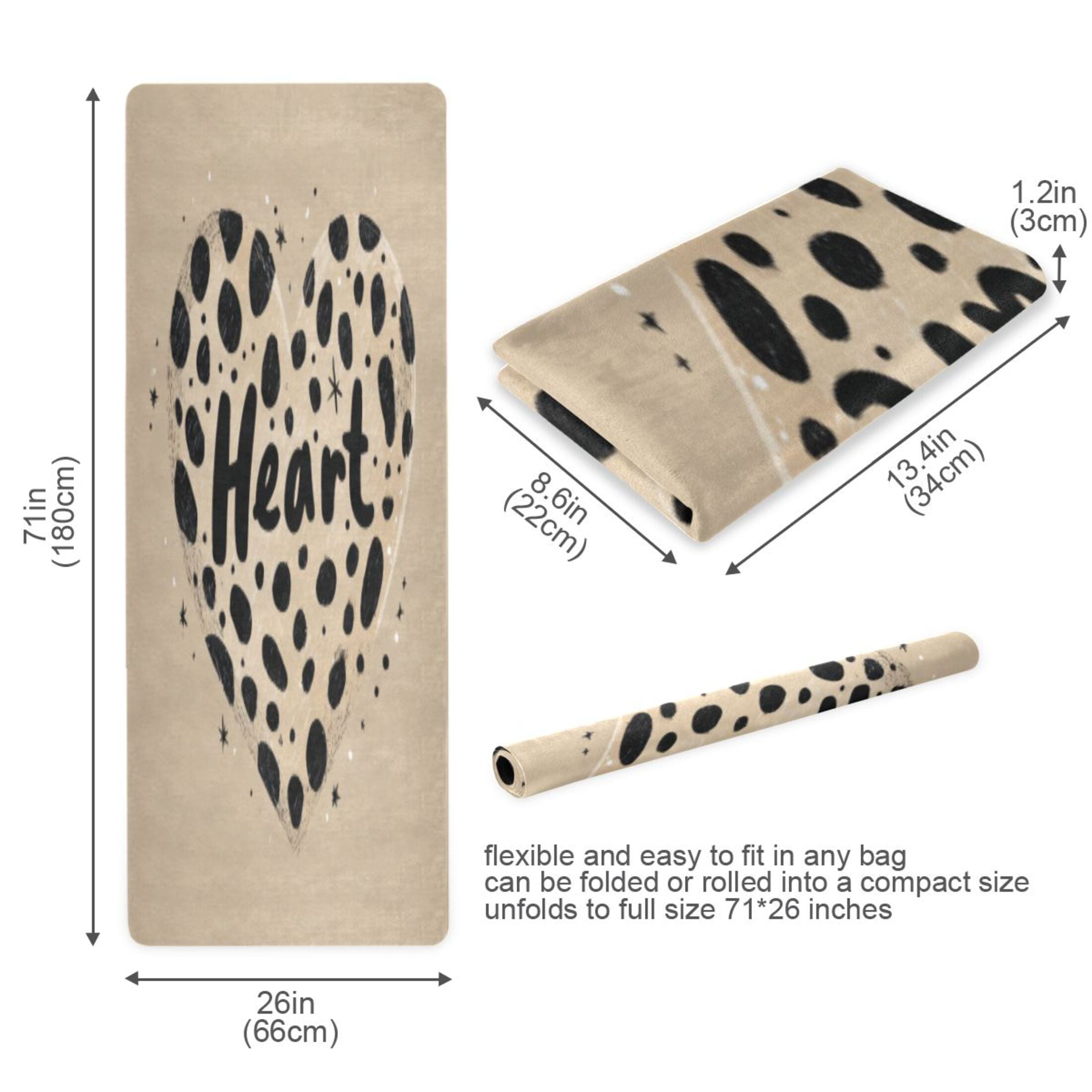 BZSMCE Yoga Mat Women Fitness Mat Star Leopard Heart Pattern