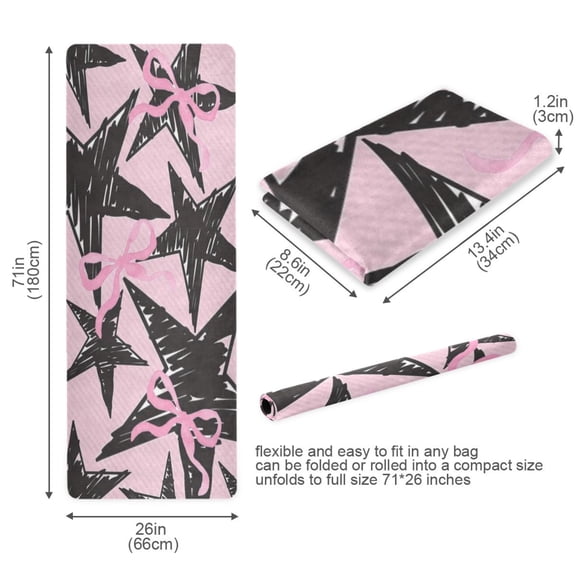 BZSMCE Yoga Mat Women Fitness Mat Starry Bows Pattern