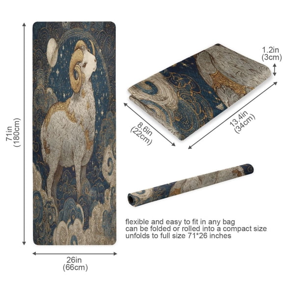 BZSMCE Yoga Mat Women Fitness Mat Stellar Ornate Ram Pattern