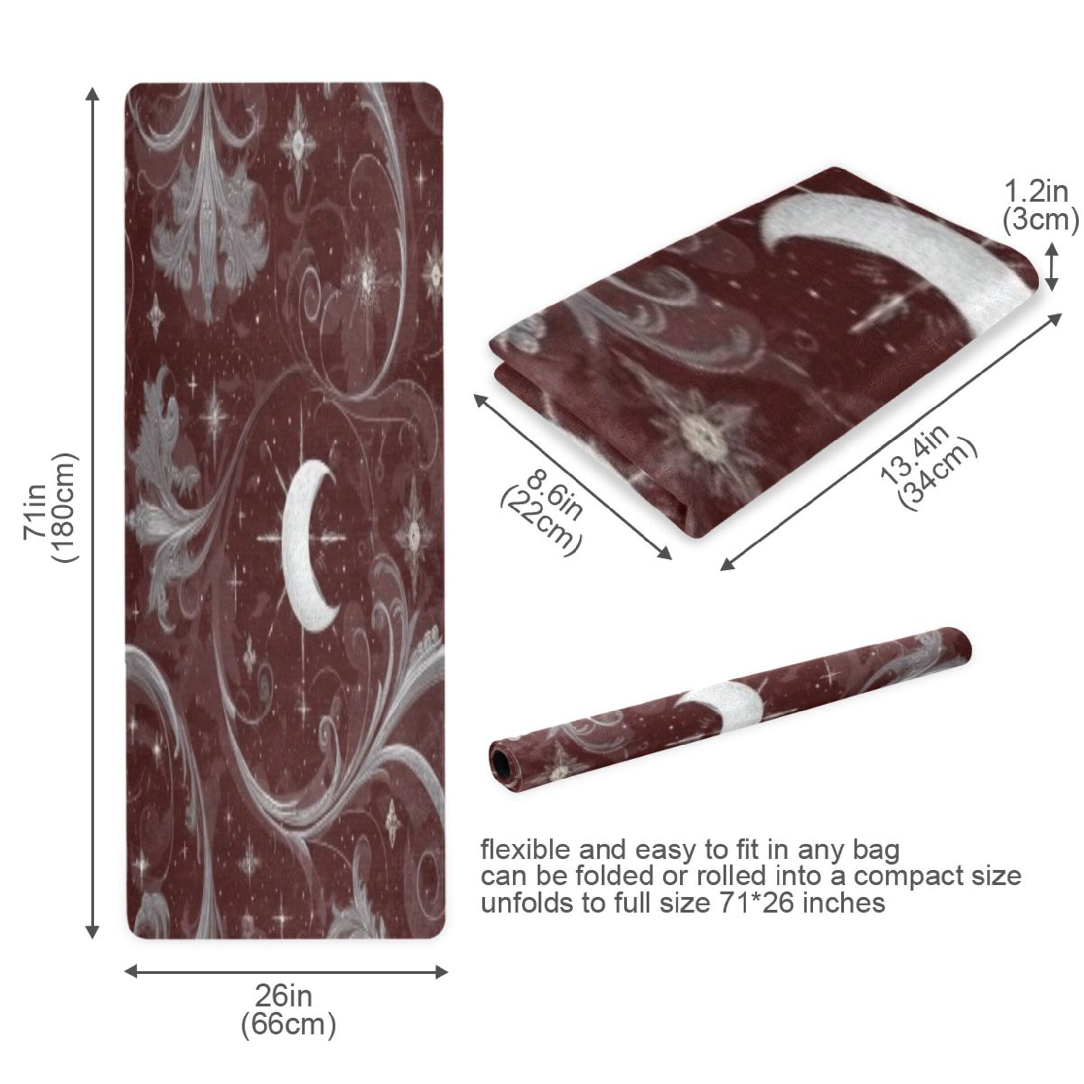 BZSMCE Yoga Mat Women Fitness Mat Swirl Moon and Star Pattern