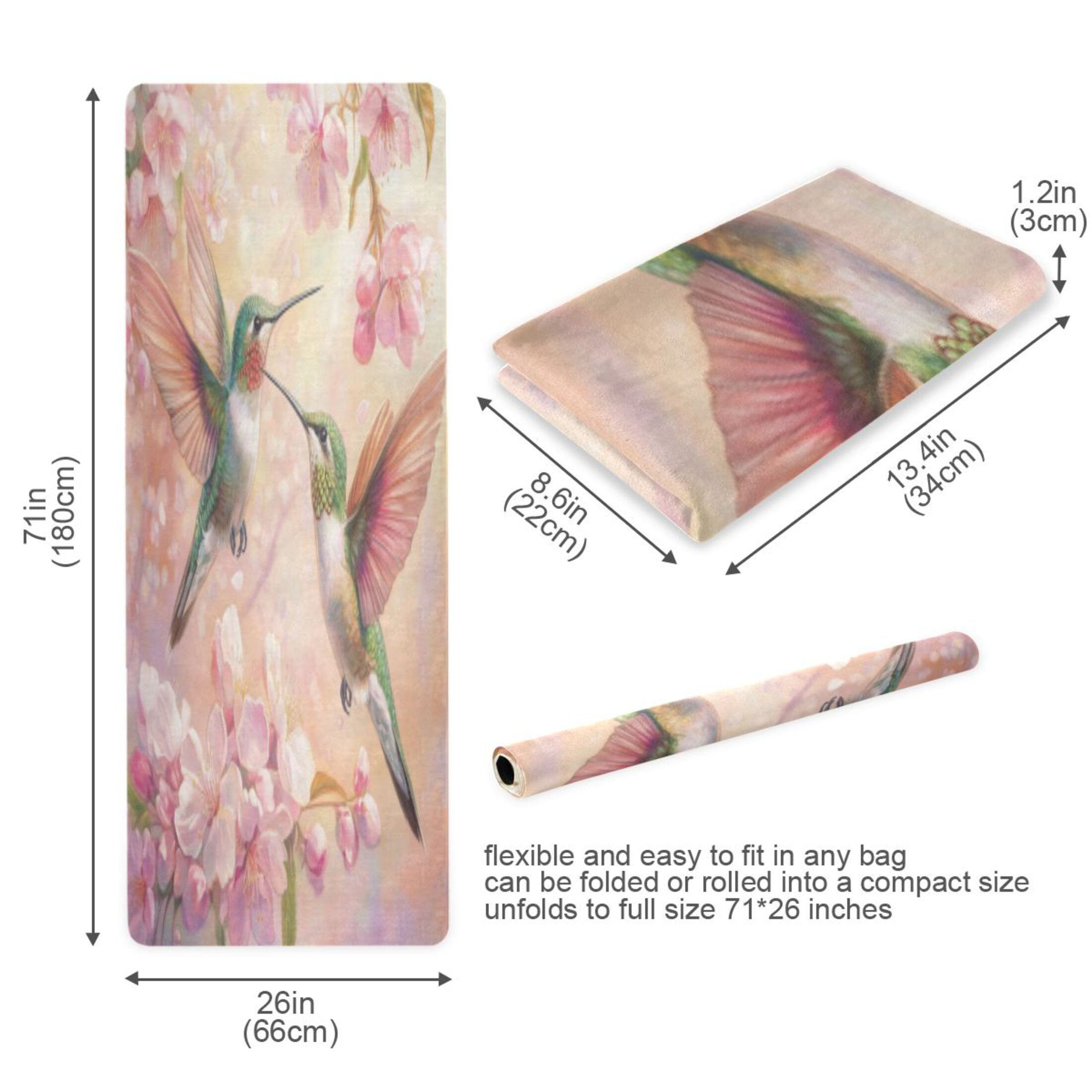 BZSMCE Yoga Mat Women Fitness Mat Tango Of The Hummingbirds Pattern