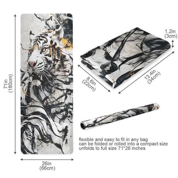 BZSMCE Yoga Mat Women Fitness Mat Tiger Rising Pattern