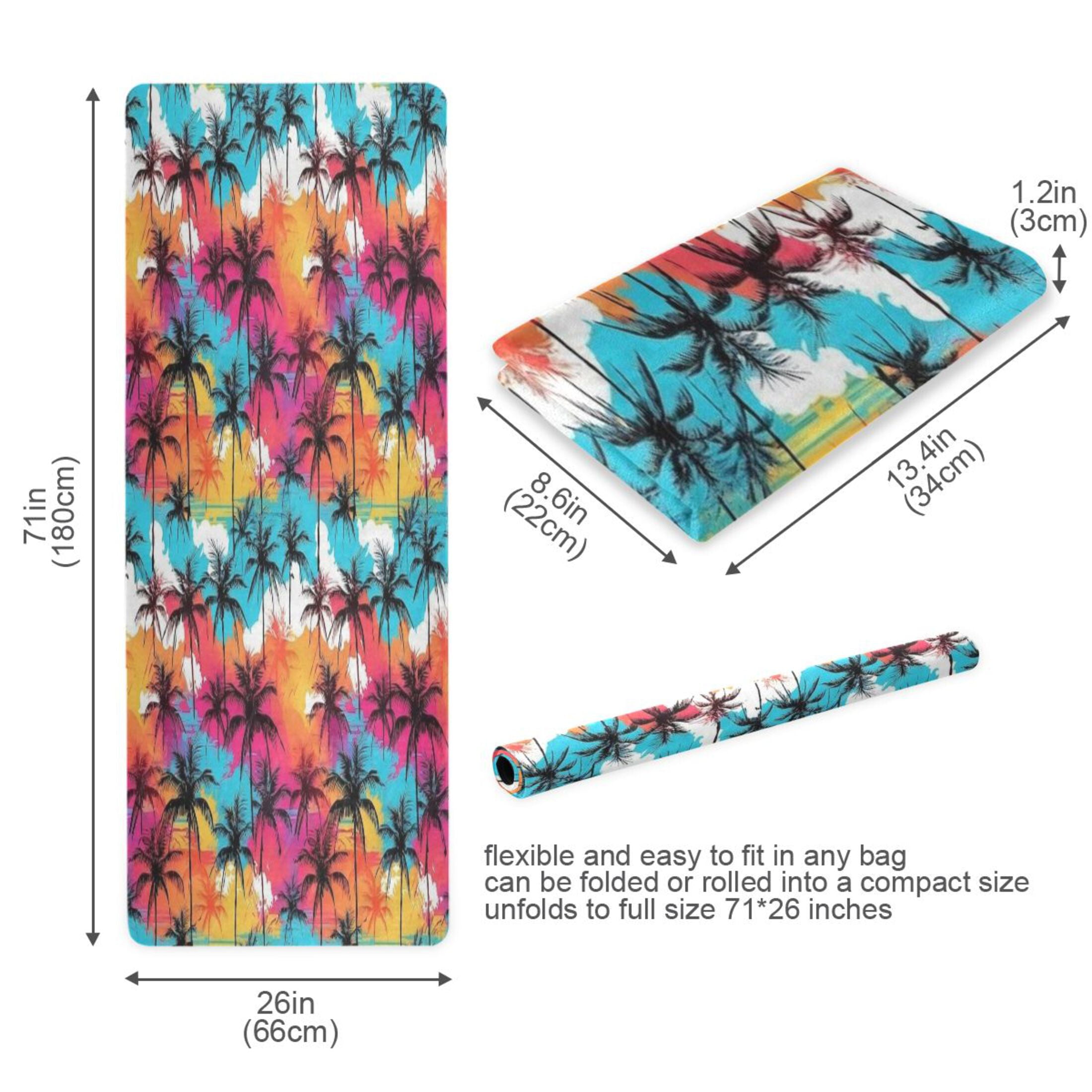 BZSMCE Yoga Mat Women Fitness Mat Tropical Sunset Pattern