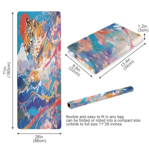 BZSMCE Yoga Mat Women Fitness Mat Vibrant Tige Pattern