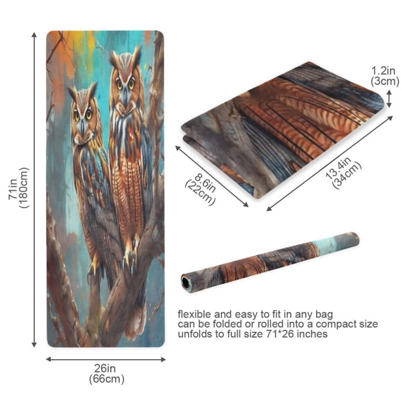 BZSMCE Yoga Mat Women Fitness Mat Wise Owls in The Autumn Pattern