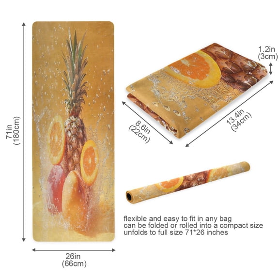 BZSMCE Yoga Mat Women Floating Fruits with Water Splash Fitness Mat