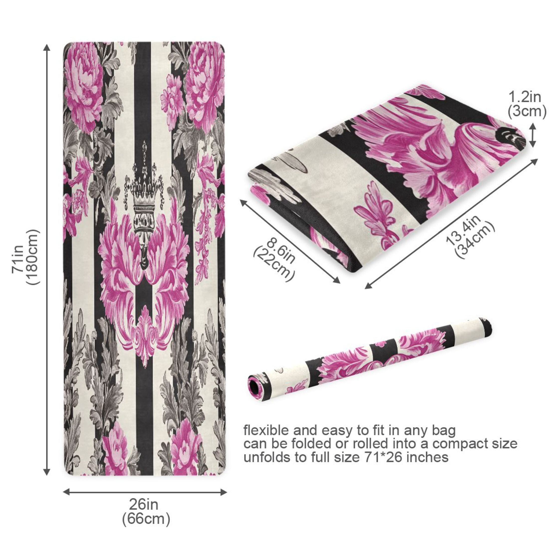 BZSMCE Yoga Mat Women Floral Crown Fitness Mat