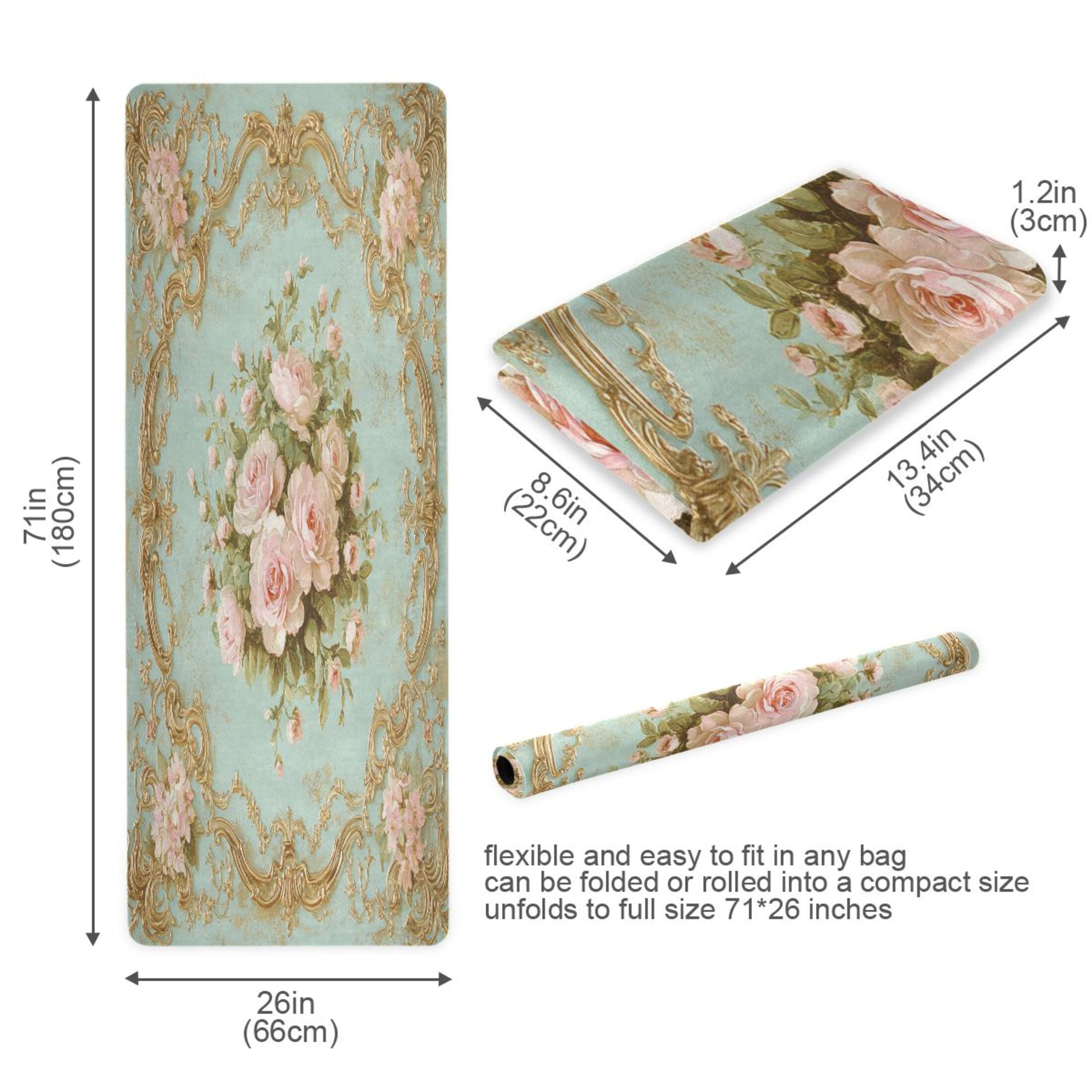 BZSMCE Yoga Mat Women Floral Design Pattern Fitness Mat