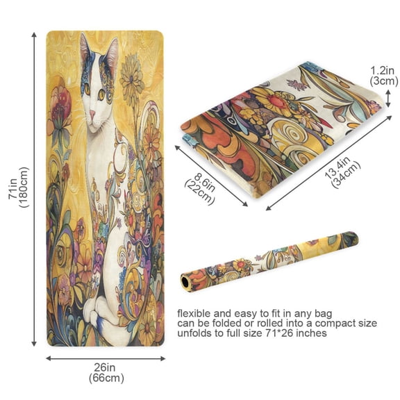 BZSMCE Yoga Mat Women Floral Harmony Fitness Mat