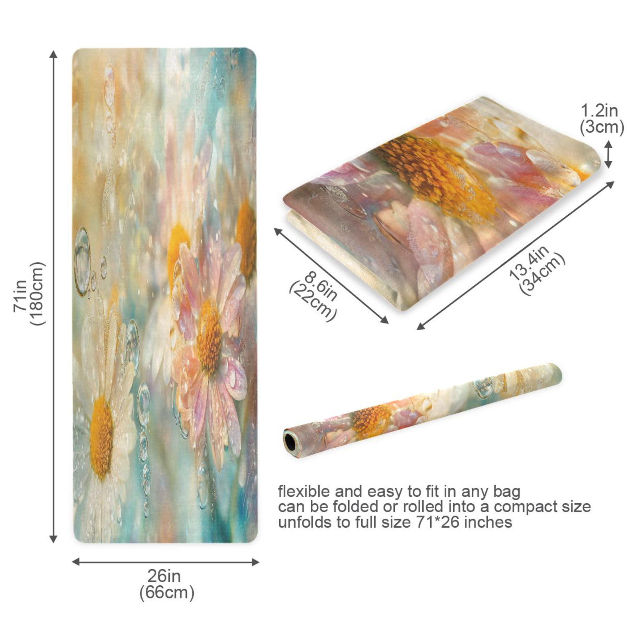 BZSMCE Yoga Mat Women Flowers Water Bubbles Fitness Mat