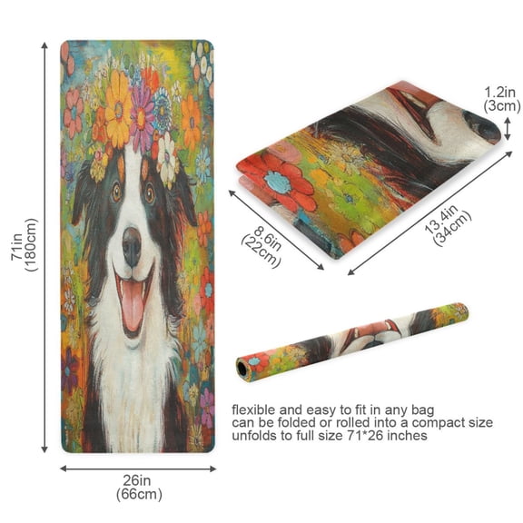 BZSMCE Yoga Mat Women Fun Loving Dog Fitness Mat