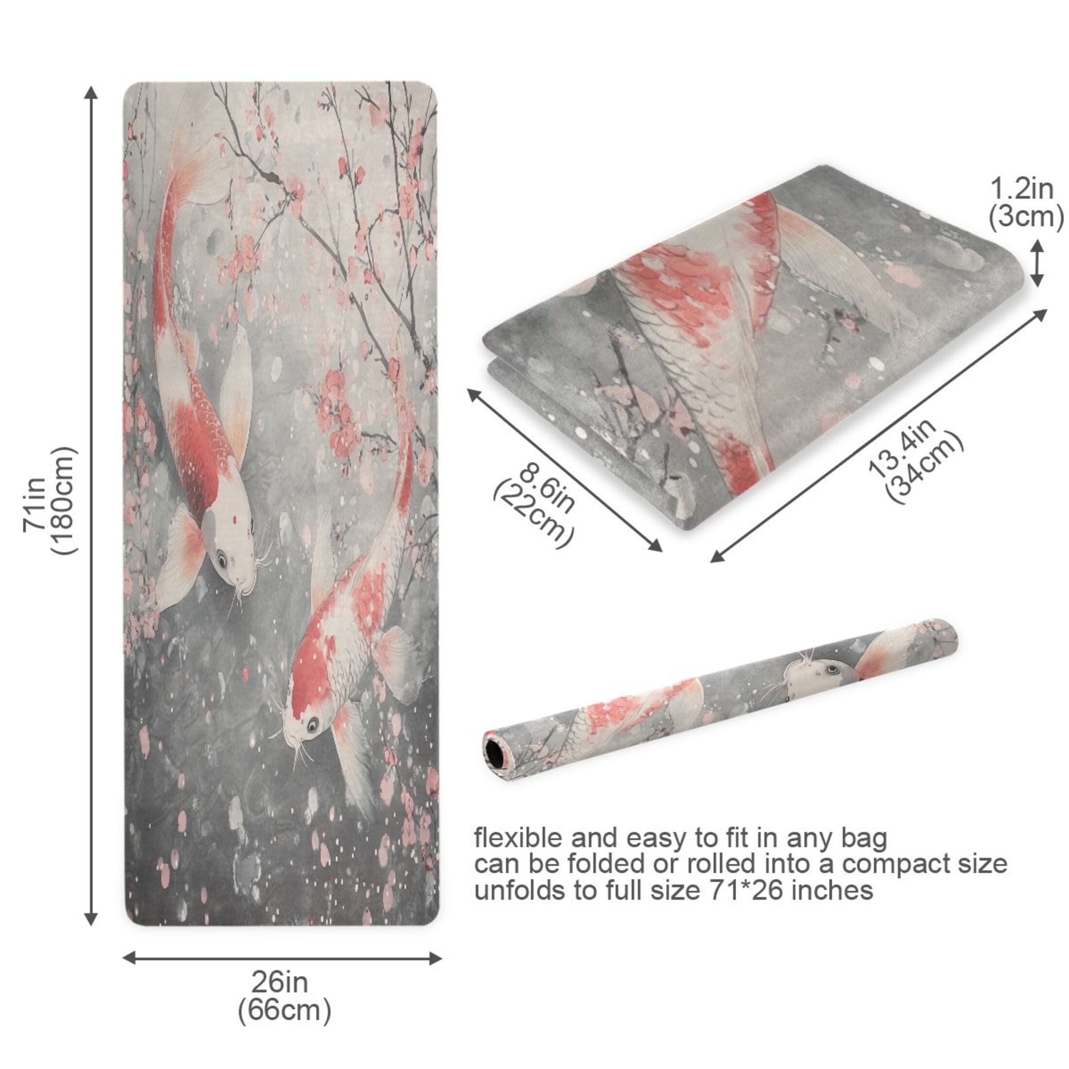 BZSMCE Yoga Mat Women Goldfishs Painting Fitness Mat
