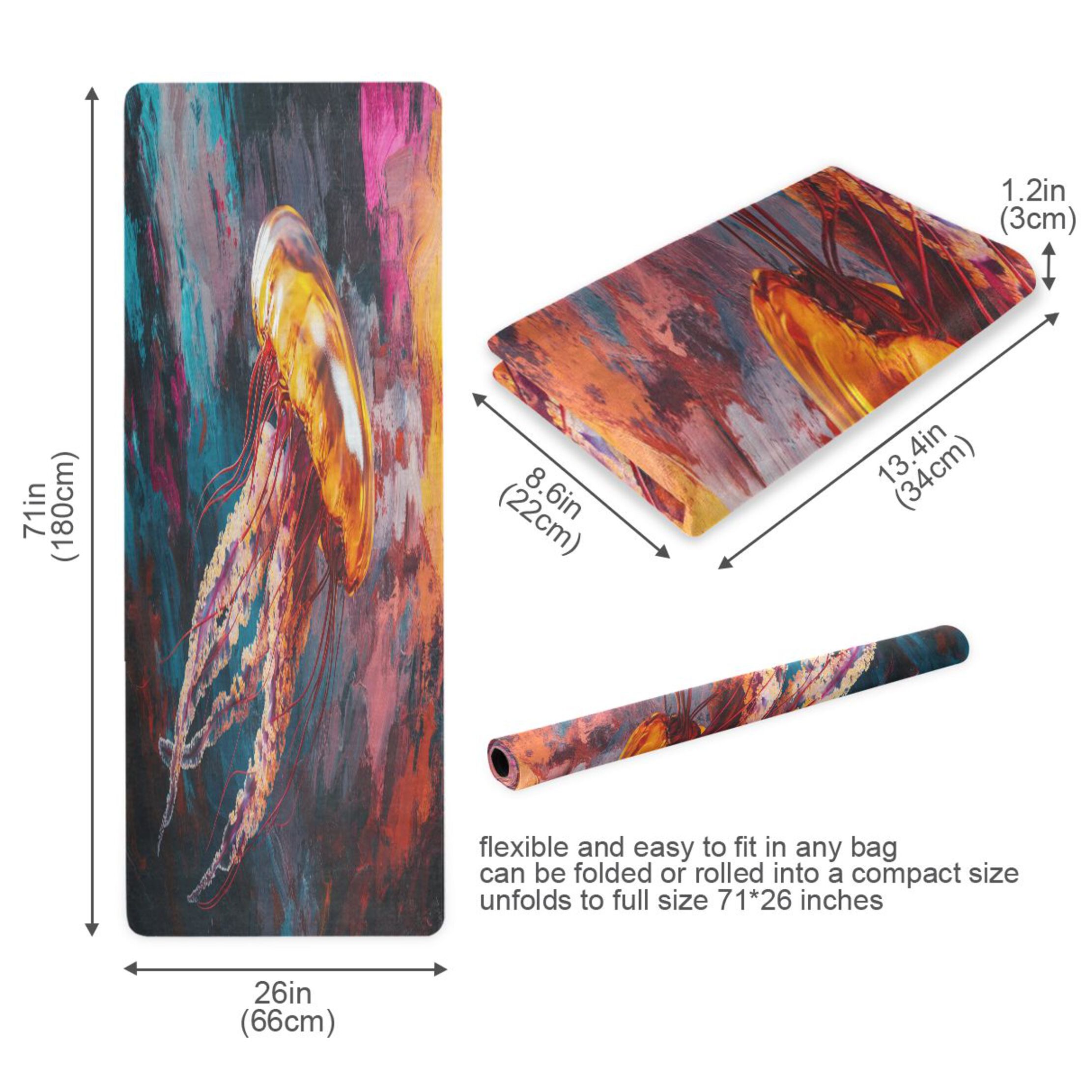 BZSMCE Yoga Mat Women Jellyfish Colorful Art Fitness Mat